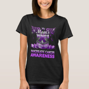 My Mom's Wings Cover My Heart Pancreatic Cancer Aw T-Shirt
