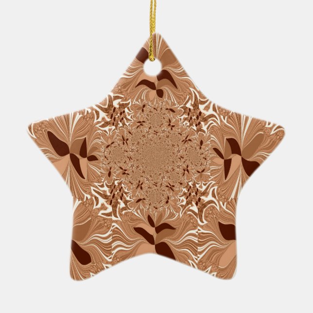 My Morning Coffee Colours Ceramic Ornament (Front)