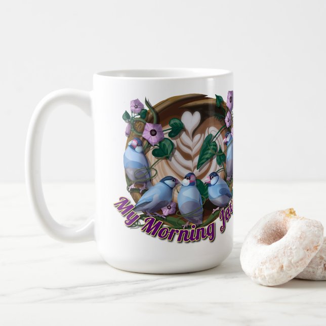 My morning JAVA with Java sparrows Coffee Mug (With Donut)