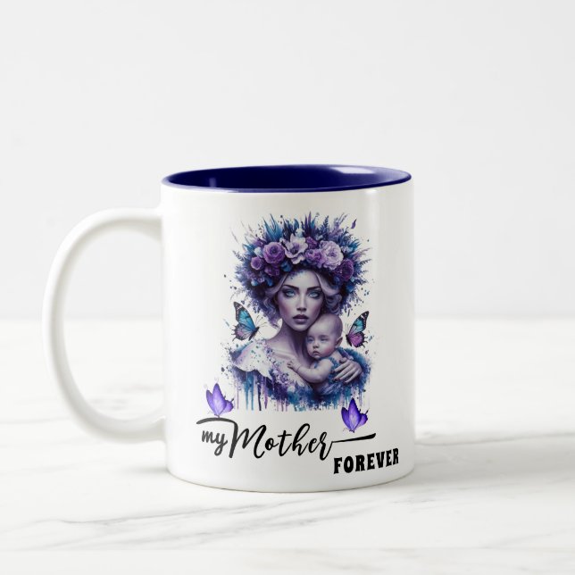 MY MOTHER FOREVER /Mother's day Two-Tone Coffee Mug (Left)