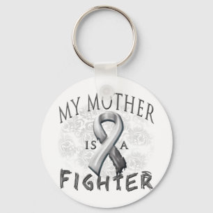 My Mother Is A Fighter Grey Keychain
