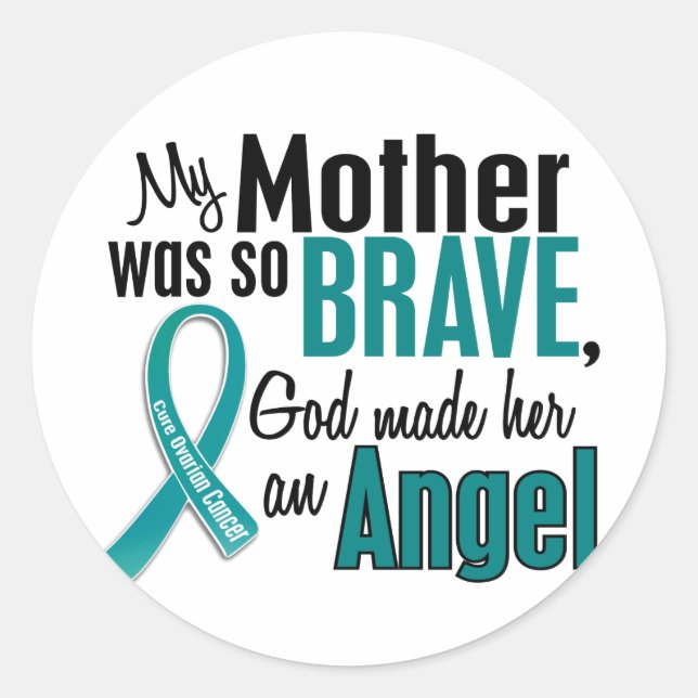 My Mother Is An Angel 1 Ovarian Cancer Classic Round Sticker (Front)