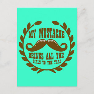 My Moustache Brings all the Girls to the Yard Postcard