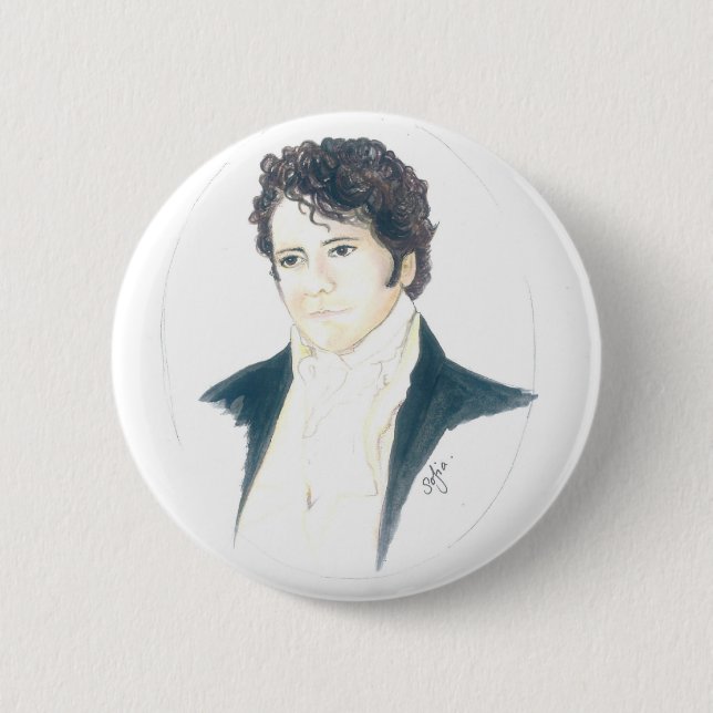 My Mr Darcy 2 Inch Round Button (Front)