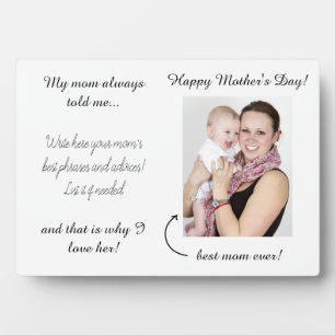 My Mum Best Advices - Mother's Day Photo Plaque