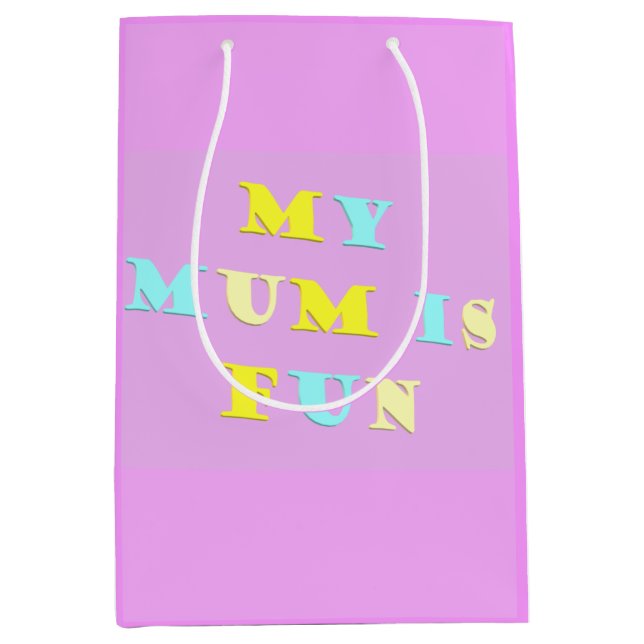 My Mum Design with poem colours pale mixed         Medium Gift Bag (Front)