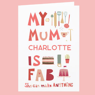 My Mum is Fab Personalized Fun Card