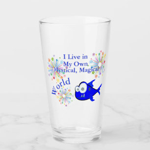 My Mystical Magical World Blue Shark Glass