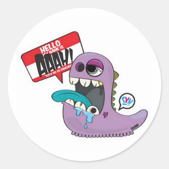 My name is Aaah ! Classic Round Sticker (Front)