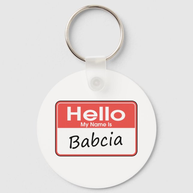 My Name is Babcia Keychain (Front)