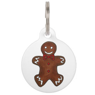 My Name is GINGER Gingerbread Man Christmas Cookie Pet Tag