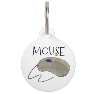 My Name Is Mouse Grey Computer Electronics Tech Pet Tag