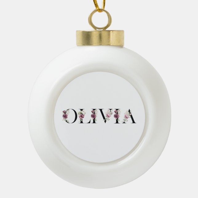 My name is Olivia. My name is Olivia. Ceramic Ball Christmas Ornament (Front)