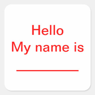 My name is square sticker