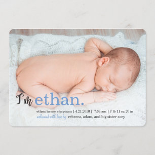 MY NAME Modern Birth Announcements