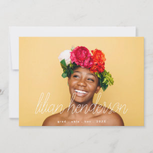 My Name Script Grad Graduate Two Photo Announcement