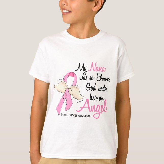 My Nana Is An Angel 2 Breast Cancer T-Shirt (Front)