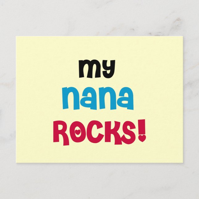 My Nana Rocks T-shirts and Gifts Postcard (Front)