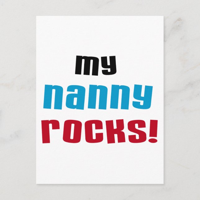 My Nanny Rocks T shirts and Gifts Postcard (Front)