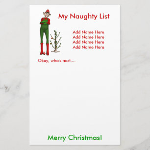 My Naughty List Stationery