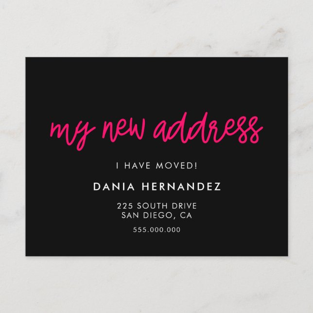 My new address Modern & flashy Change Of Address Postcard (Front)
