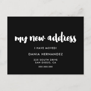 My new address Moving announcement black Postcard