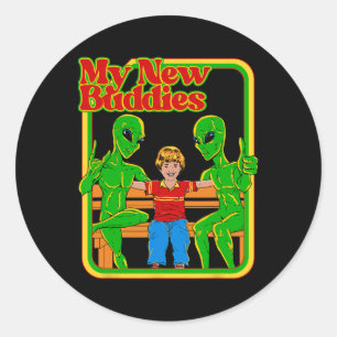 My New Buddies Funny Vintage Child Game Classic Round Sticker
