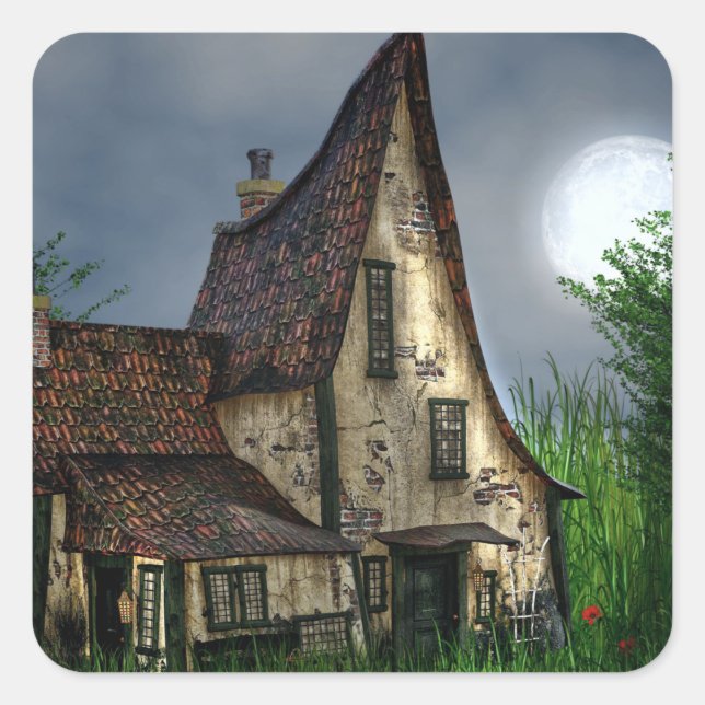 My New House at Night Square Sticker (Front)