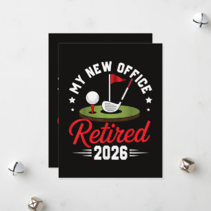 My New Office Retired 2026 Golf Retirement Holiday Card