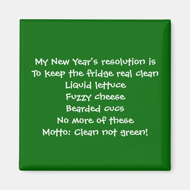 My New Year's resolution Magnet (Front)