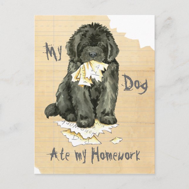 My Newfoundland Ate My Homework Postcard (Front)