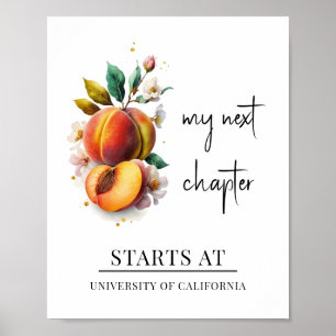 My Next Chapter Watercolor Peach Graduation  Poster