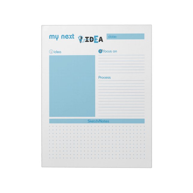 My Next Idea Blue Notepad (Rotated)