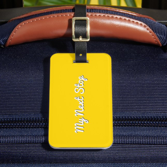 My Next Stop - Customizable Yellow Design Luggage Tag (Front Insitu 2)