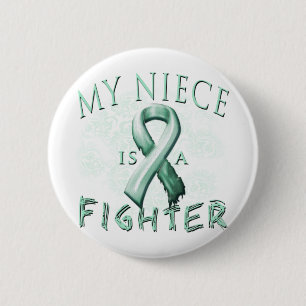 My Niece is a Fighter Teal 2 Inch Round Button