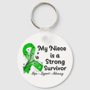 My Niece is a Strong Survivor Green Ribbon Keychain