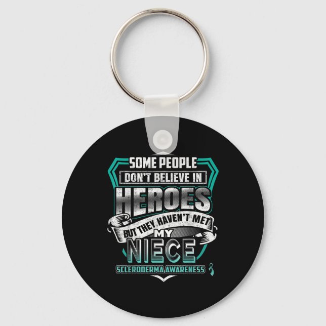 My Niece Is A Warrior - Scleroderma Awareness  Keychain (Front)