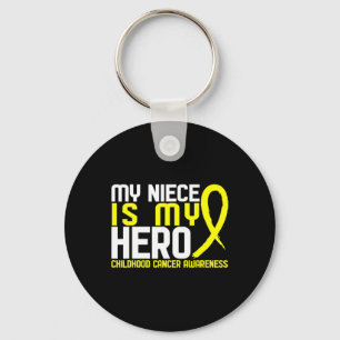 My Niece Is My Hero Childhood Cancer Awareness   Keychain