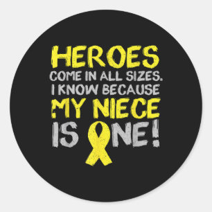 My Niece Is One Childhood Cancer Awareness Support Classic Round Sticker