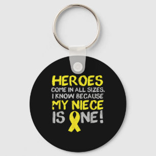 My Niece Is One Childhood Cancer Awareness Support Keychain