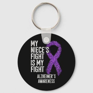 My Niece's Fight Is My Fight Heimer's Awareness Keychain