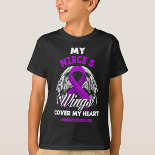 My Niece's Wings Cover My Heart End Overdose  T-Shirt