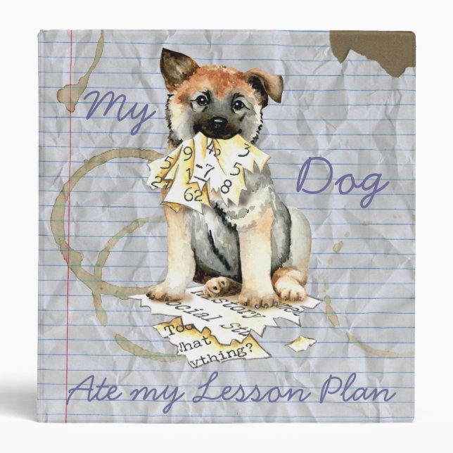 My Norwegian Elkhound Ate My Lesson Plan Binder (Front)