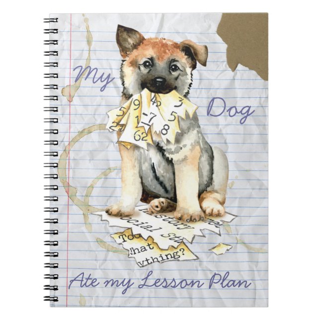 My Norwegian Elkhound Ate My Lesson Plan Notebook (Front)