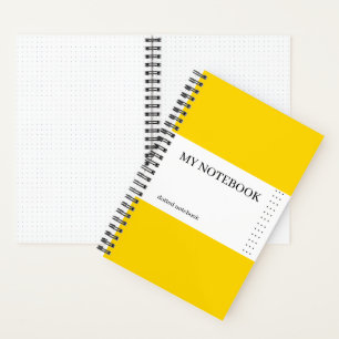 My Notebook, Dotted Journal Notebook, Gold Yellow