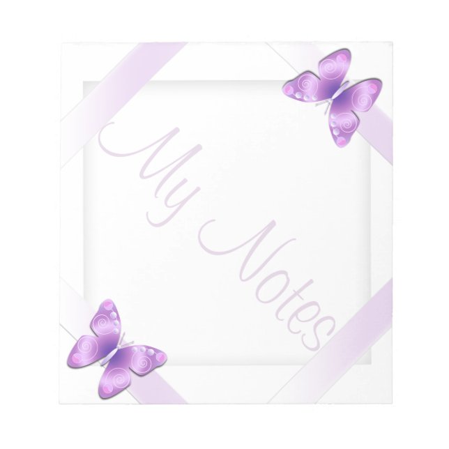 My Notes Girly Lavender Butterfly (Front)