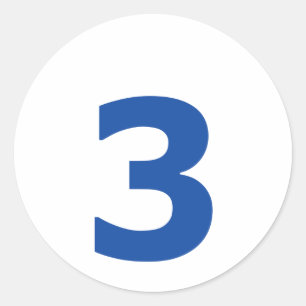 My number is 3! classic round sticker