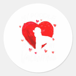 My Odle Is My Valentine Hearts Odle Dog Valent Classic Round Sticker
