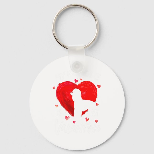 My Odle Is My Valentine Hearts Odle Dog Valent  Keychain (Front)