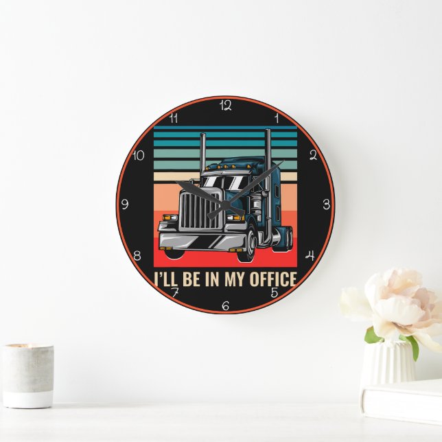 My Office: Modern Trucker's Domain Large Clock (Home)
